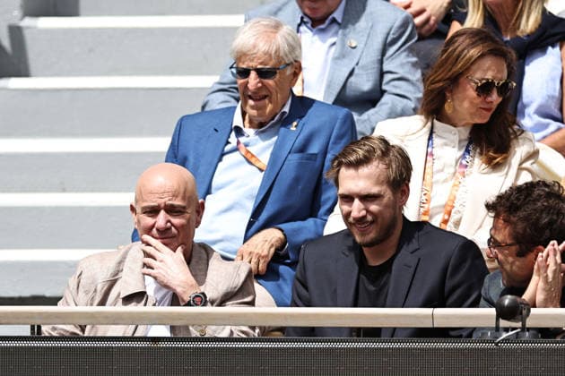 Andre Agassi, USA, during semifinal Zverev match of 2026 French Open at Roland Garros, Paris, 05 06 2026