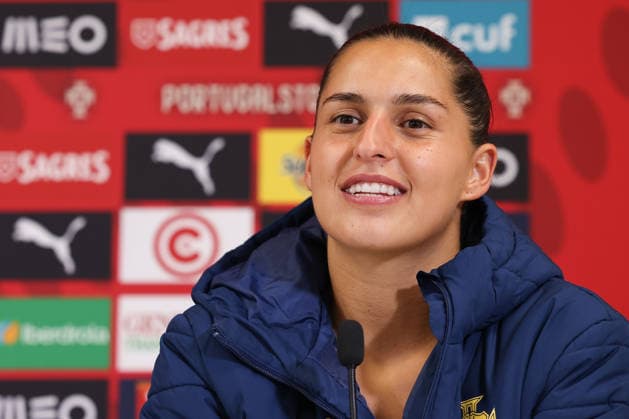 Francisca Kika Nazareth Portugal during the Press conference after the FIFA Women s World Cup Brazil 2027 Qualifiers League B, Group B3 Matchday 5 match between Portugal and Latvia at Estadio Antonio Coimbra da Mota on June 5, 2026, in Estoril, Portugal Copyright: JoaquimxFerreira