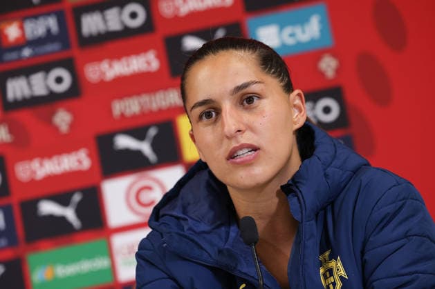 Francisca Kika Nazareth Portugal during the Press conference after the FIFA Women s World Cup Brazil 2027 Qualifiers League B, Group B3 Matchday 5 match between Portugal and Latvia at Estadio Antonio Coimbra da Mota on June 5, 2026, in Estoril, Portugal Copyright: JoaquimxFerreira