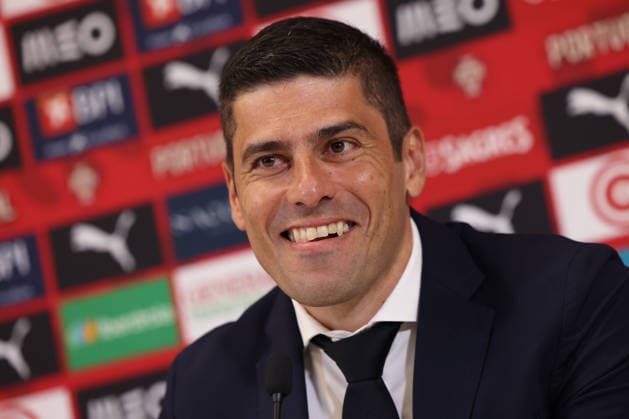 head coach Francisco Neto Portugal uring the Press conference after the FIFA Women s World Cup Brazil 2027 Qualifiers League B, Group B3 Matchday 5 match between Portugal and Latvia at Estadio Antonio Coimbra da Mota on June 5, 2026, in Estoril, Portugal Copyright: JoaquimxFerreira