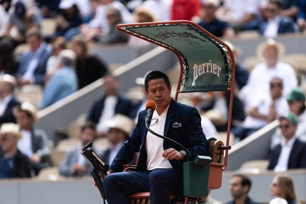 2026 French Open - Day Thirteen Chair umpire James Keothavong during the men s singles semifinal match between Alexander Zverev and Jakub Mensik on day 13 of the French Open tennis tournament at Court Philippe Chatrier in the Roland-Garros Complex in Paris, France. Paris France  Copyright: xIbrahimxEzzatx originalFilename:ezzat-notitle260605_np9OQ.jpg