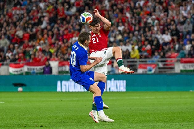 FOOTBALL - Friendly - Hungary vs Finland Photo by IPA ABACAPRESS.COM85364075 - Alex Toth (Hungary) in action against Naatan Skytta (Finland) during the UEFA friendly match between Hungary vs Finland, 5th June 2026 at the Puskas Arena, Budapest, Hungary Budapest Hungary  Copyright: xIPAxSport ABACAx
