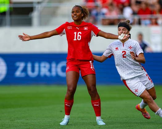 05 06 2026, Football, Womens World Cup Qualification Switzerland Malta, Lugano, AIL Arena AurÃ lie Csillag 16, A Team Switzerland had a lot of space in the opponents penalty area Photo Urs Ottiger IMAGO Lugano AIL Arena Ticino Switzerland