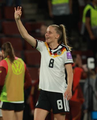 Final cheer Vivien Endemann GER , Womens World Cup Qualification Group A4, Germany vs Norway, Cologne, 05 06 2026