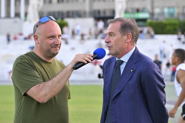 ATHLETICS - Athletics Nationals - Rome Sprint Festival Photo by IPA ABACAPRESS.COM85371509 - Rome , Italy. 05 June, 2026. Stefano Mei - President of Italian Athletics Federation - interviewed duritn the International Athletics Meeting Roma Sprint Festival 2026 at Stadio dei Marmi. Credit Roberto Bettacchi Rome Italy  Copyright: xIPAxSport ABACAx