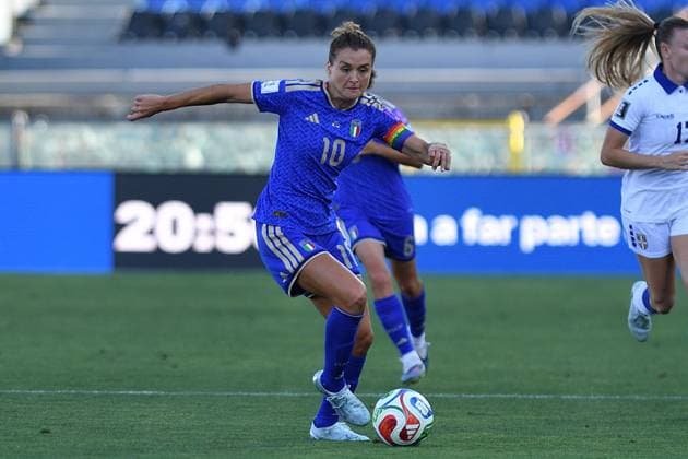 FOOTBALL - FIFA World Cup, WM, Weltmeisterschaft, Fussball - Qualifiers - Italy vs Serbia Photo by IPA ABACAPRESS.COM85371964 - Cristiana Girelli (Italy) during Qualifiers - Italy vs Serbia, FIFA World Cup match in Pisa, Italy, June 05 2026 Pisa Italy  Copyright: xIPAxSport ABACAx