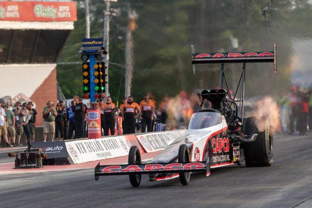 EPPING, NH - JUNE 05: Top Fuel driver, Billy Torrence ( 474) CAPCO CONTRACTORS launches off the line during qualifying for the Motorsport, Herren, USA, Dragster Drag Race New England Nationals on June 05, 2026, at New England Dragway in Epping, NH. (Photo by David Hahn Icon Sportswire) AUTO: JUN 05 NHRA New England Nationals EDITORIAL USE ONLY Icon260605011