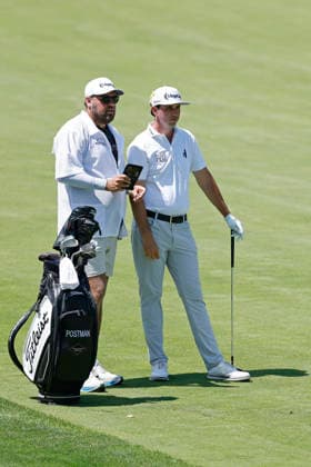 DUBLIN, OH - JUNE 05: J.T. Poston of United States of America with caddie Aaron Flener at the fourteenth hole during the second round of the Memorial Tournament presented by Workday 2026 on June 05, 2026 at Muirfield Village Golf Club in Dublin, Ohio. (Photo by Joe Robbins Icon Sportswire) GOLF: JUN 05 PGA, Golf Herren the Memorial Tournament presented by Workday EDITORIAL USE ONLY Icon5732606050262