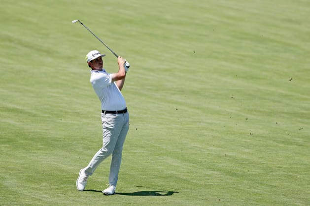 DUBLIN, OH - JUNE 05: J.T. Poston of United States of America plays from the fairway at the fourteenth hole during the second round of the Memorial Tournament presented by Workday 2026 on June 05, 2026 at Muirfield Village Golf Club in Dublin, Ohio. (Photo by Joe Robbins Icon Sportswire) GOLF: JUN 05 PGA, Golf Herren the Memorial Tournament presented by Workday EDITORIAL USE ONLY Icon5732606050272