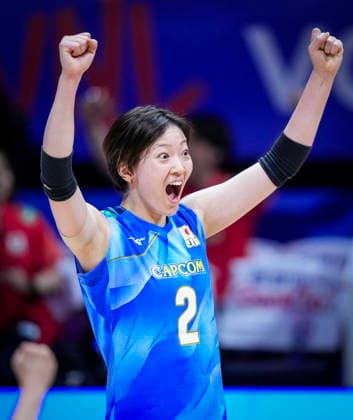 Team Japan Ayaka Araki celebrates against Team Ukraine during their womens Volleyball Nations League (VNL) match on June 5, 2026 in Quebec City, Canada. Noxthirdxpartyxsales  aflo_333391465 MathieuxBelangerx