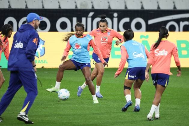 Training session of the Brazilian women s national football team for the friendly match against the USA. Marta of the Brazilian women s national football team during the last training session before the friendly match against the United States, at Neo Quimica Arena, in the east zone of Sao Paulo, this Friday, June 5, 2026. Sao Paulo Sao Paulo Brasil Copyright: xMarinaxUezimax