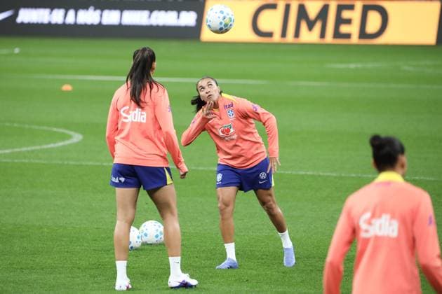 Training session of the Brazilian women s national football team for the friendly match against the USA. Marta of the Brazilian women s national football team during the last training session before the friendly match against the United States, at Neo Quimica Arena, in the east zone of Sao Paulo, this Friday, June 5, 2026. Sao Paulo Sao Paulo Brasil Copyright: xMarinaxUezimax