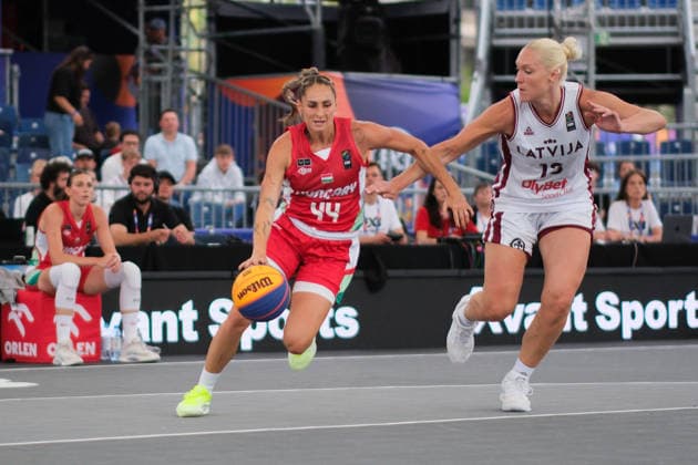 June 5, 2026, Warsaw, Masovian Voivodeship, Poland: Latvia s MARTA MISCENKO (13) and Hungary s VIVI BORONDY (44) in action during a FIBA 3x3 Basketball World Cup women s last 16 game between Latvia and Hungary in Warsaw, Poland. Warsaw Poland - ZUMAk204 20260605_zip_k204_002 Copyright: xRomanxKozielx