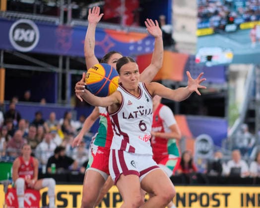 June 5, 2026, Warsaw, Masovian Voivodeship, Poland: Latvia s KETIJA VIHMANE (6) in action during a FIBA 3x3 Basketball World Cup women s last 16 game between Latvia and Hungary in Warsaw, Poland. Basketball 2026: FIBA 3x3 World Cup Women s Last 16: Hungary 17:16 Latvia  - ZUMAk204 20260605_zip_k204_005 Copyright: xRomanxKozielx