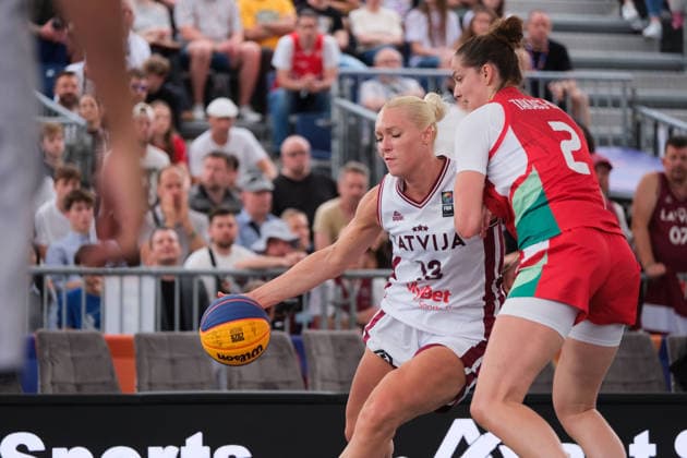 June 5, 2026, Warsaw, Masovian Voivodeship, Poland: Latvia s MARTA MISCENKO (13) and Hungary s VIRAG TAKACS-KISS (2) in action during a FIBA 3x3 Basketball World Cup women s last 16 game between Latvia and Hungary in Warsaw, Poland. Basketball 2026: FIBA 3x3 World Cup Women s Last 16: Hungary 17:16 Latvia  - ZUMAk204 20260605_zip_k204_023 Copyright: xRomanxKozielx
