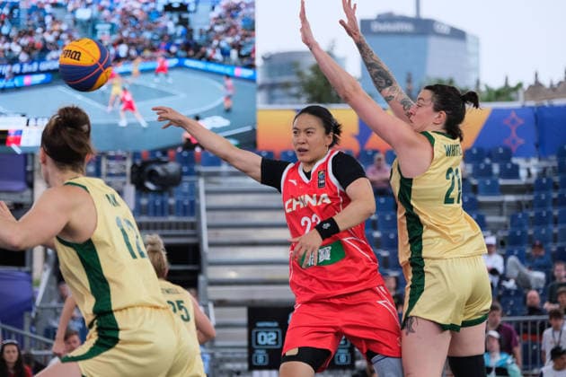 June 5, 2026, Warsaw, Masovian Voivodeship, Poland: Australia s MARENA WHITTLE (21) and China s LILI WANG (23) in action during a FIBA 3x3 Basketball World Cup women s last 16 game between Australia and China in Warsaw, Poland. Basketball 2026: FIBA 3x3 World Cup Women s Last 16: Australia 21:11 China  - ZUMAk204 20260605_zip_k204_033 Copyright: xRomanxKozielx