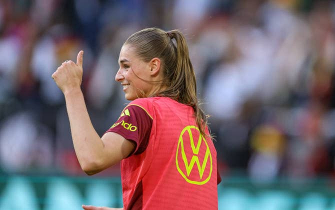 GER, Cologne, Germany vs Norway, International match, Football, FIFA, 2026 2027 season, World Cup Qualification, Rhein Energie Stadium, 5 Matchday in picture Jule Brand Germany Women 22 DFB DFL REGULATIONS PROHIBIT ANY USE OF PHOTOGRAPHS AS IMAGE SEQUENCES AND OR QUASI VIDEO, 05 06 2026 Copyright: HMBxMedia HendrikxHamelau