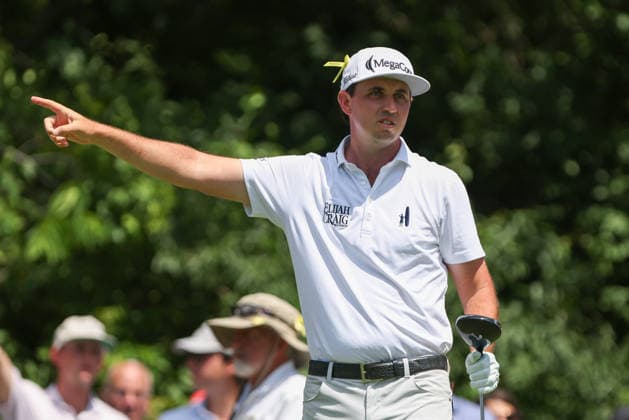 DUBLIN, OH - JUNE 05: J.T. Poston of United States reacts to his tee shot on the 15th hole during the second round of the Memorial Tournament presented by Workday at Muirfield Village Golf Club on June 5, 2026 in Dublin, OH. (Photo by Ian Johnson Icon Sportswire) GOLF: JUN 05 PGA, Golf Herren the Memorial Tournament presented by Workday EDITORIAL USE ONLY Icon260605053