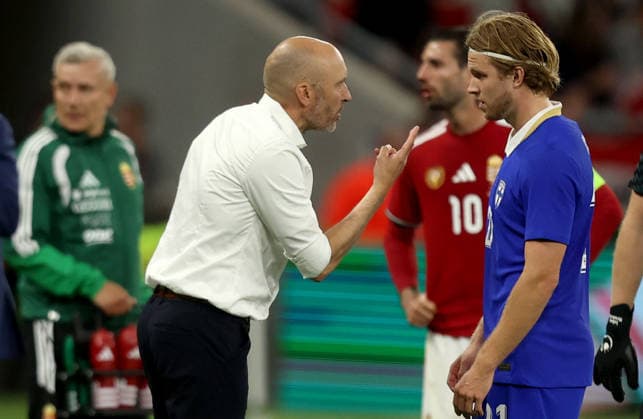05.06.2026 Budapest Hungary-Finland International Friendly, Länderspiel, Nationalmannschaft men s football Jacob Friis(L) Finland head coach,Ville Koski(R) :