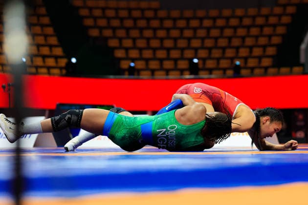 Wrestling Ranking Series Ulaanbaatar Open 53kg WW Christianah Tolulope Ogunsanya NGR df Tsovoo Gankhuyag MGL Copyright: xKostadinxAndonovx xUnitedxWorldxWrestlingx Kostadin Andonov United World Wrestling