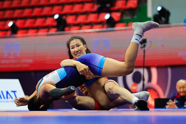 Wrestling Ranking Series Ulaanbaatar Open 59kg WW Neha Neha IND df Enkhtuvshin Baljinnyam MGL Copyright: xKostadinxAndonovx xUnitedxWorldxWrestlingx Kostadin Andonov United World Wrestling