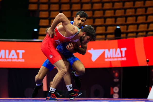 Wrestling Ranking Series Ulaanbaatar Open 63kg GR Mohammad Mahdi Abbas Keshtkar IRI df Erfan Behnam Jarkani IRI Copyright: xKostadinxAndonovx xUnitedxWorldxWrestlingx Kostadin Andonov United World Wrestling