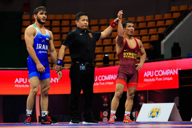 Wrestling Ranking Series Ulaanbaatar Open 63kg GR Zholaman Sharshenbekov KGZ df Erfan Behnam Jarkani IRI Copyright: xKostadinxAndonovx xUnitedxWorldxWrestlingx Kostadin Andonov United World Wrestling
