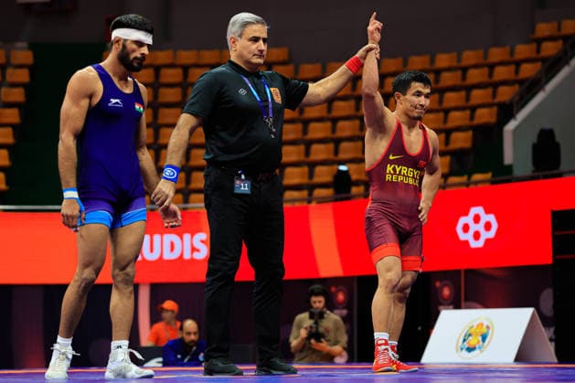 Wrestling Ranking Series Ulaanbaatar Open 63kg GR Zholaman Sharshenbekov KGZ df Sunny Kumar IND Copyright: xKostadinxAndonovx xUnitedxWorldxWrestlingx Kostadin Andonov United World Wrestling