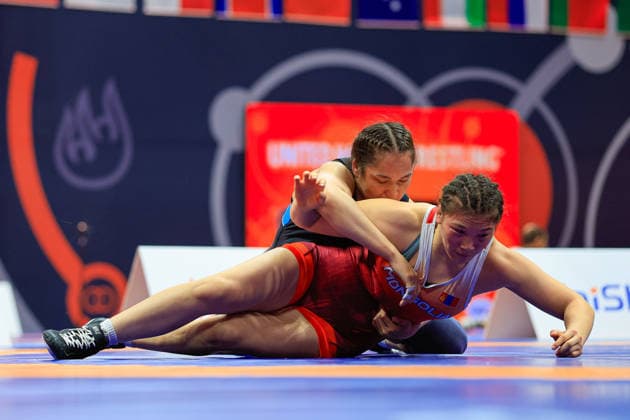 Wrestling Ranking Series Ulaanbaatar Open 72kg WW Zhamila Bakbergenova KAZ df Odgerel Erdene Ochir MGL Copyright: xKostadinxAndonovx xUnitedxWorldxWrestlingx Kostadin Andonov United World Wrestling