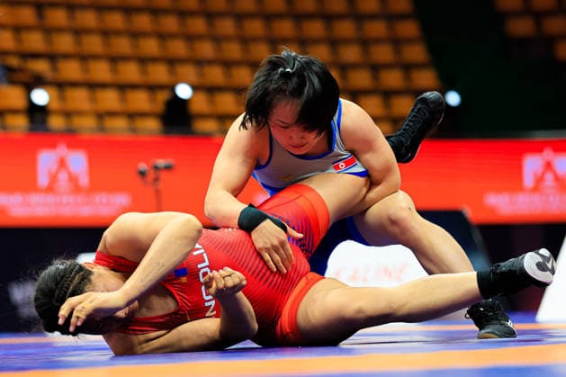 Wrestling Ranking Series Ulaanbaatar Open 59kg WW Pyol Hong PRK df Bolortuya Khurelkhuu MGL Copyright: xKostadinxAndonovx xUnitedxWorldxWrestlingx Kostadin Andonov United World Wrestling
