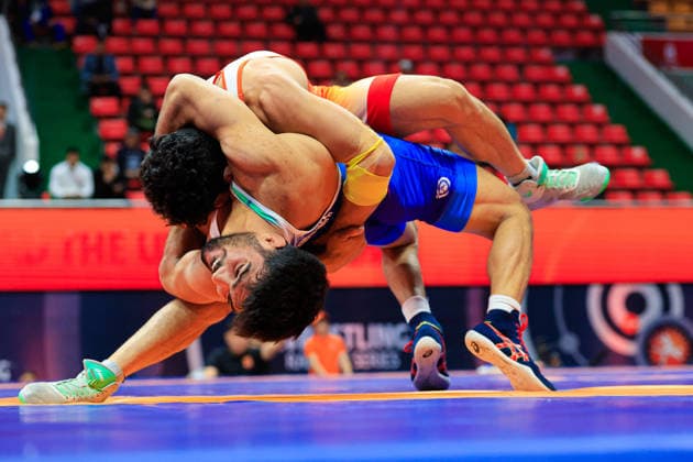 Wrestling Ranking Series Ulaanbaatar Open 60kg GR Ali Abdollah Ahmadi Vafa IRI df Sumit Sumit IND Copyright: xKostadinxAndonovx xUnitedxWorldxWrestlingx Kostadin Andonov United World Wrestling