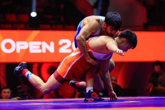 Wrestling Ranking Series Ulaanbaatar Open 60kg GR Ali Abdollah Ahmadi Vafa IRI df Yu Chol Ro PRK Copyright: xKostadinxAndonovx xUnitedxWorldxWrestlingx Kostadin Andonov United World Wrestling