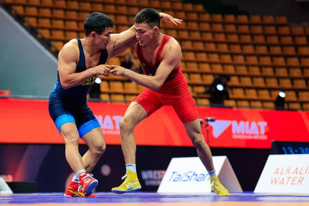 Wrestling Ranking Series Ulaanbaatar Open 63kg GR Zholaman Sharshenbekov KGZ df Yerkebulan Ardakov KAZ Copyright: xKostadinxAndonovx xUnitedxWorldxWrestlingx Kostadin Andonov United World Wrestling