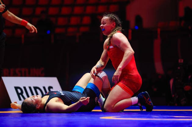 Wrestling Ranking Series Ulaanbaatar Open 72kg WW Wiktoria Choluj POL df Bolortungalag Zorigt MGL Copyright: xKostadinxAndonovx xUnitedxWorldxWrestlingx Kostadin Andonov United World Wrestling