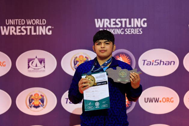 Wrestling Ranking Series Ulaanbaatar Open Podium 59kg WW Gold Neha Neha IND Copyright: xKostadinxAndonovx xUnitedxWorldxWrestlingx Kostadin Andonov United World Wrestling