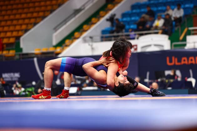 World Ranking Series Ulaanbaatar Open 50kg WW Anqi Bao CHN df Neelam Neelam IND Copyright: xJakexKirkmanx xUnitedxWorldxWresx Jake Kirkman United World Wres