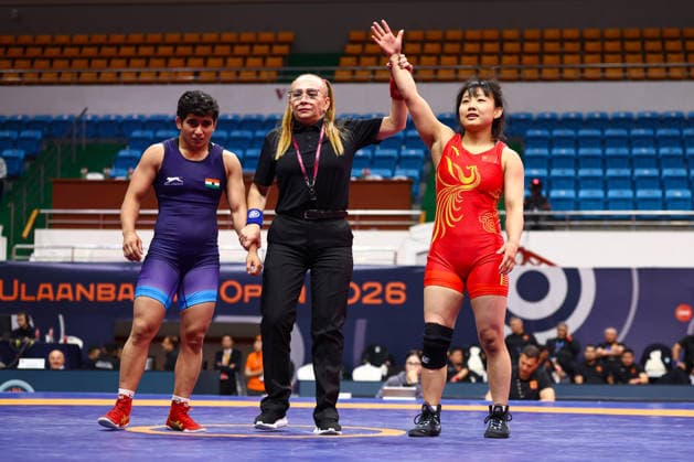 World Ranking Series Ulaanbaatar Open 50kg WW Anqi Bao CHN df Neelam Neelam IND Copyright: xJakexKirkmanx xUnitedxWorldxWrestlingx Jake Kirkman United World Wrestling