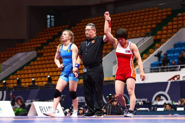 World Ranking Series Ulaanbaatar Open 53kg WW Kyong Ryong Oh PRK df Andreea Beatrice Ana ROU Copyright: xJakexKirkmanx xUnitedxWorldxWrestlingx Jake Kirkman United World Wrestling