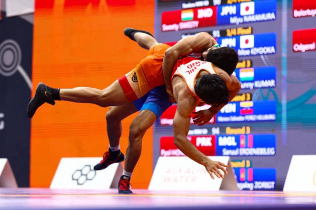 World Ranking Series Ulaanbaatar Open 60kg GR Ali Abdollah Ahmadi Vafa IRI df Sahil Sahil IND Copyright: xJakexKirkmanx xUnitedxWorldxWresx Jake Kirkman United World Wres