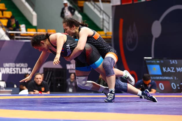 World Ranking Series Ulaanbaatar Open 72kg WW Bolortungalag Zorigt MGL df Zhamila Bakbergenova KAZ Copyright: xJakexKirkmanx xUnitedxWorldxWrestlingx Jake Kirkman United World Wrestling