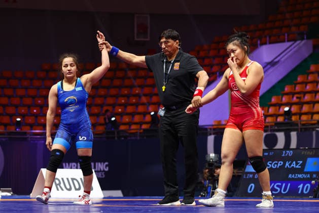 World Ranking Series Ulaanbaatar Open 57kg WW Nilufar Raimova KAZ df Danielle Sue Ching Lim SGP Copyright: xJakexKirkmanx xUnitedxWorldxWresx Jake Kirkman United World Wres