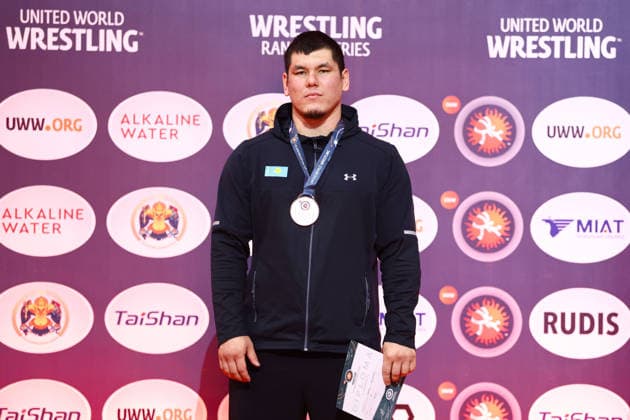 World Ranking Series Ulaanbaatar Open Podium 130kg GR Bronze Olzhas Syrlybay KAZ Copyright: xJakexKirkmanx xUnitedxWorldxWresx Jake Kirkman United World Wres