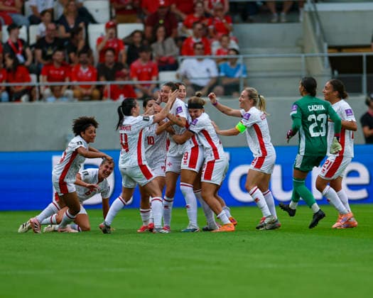 05 06 2026, Football, Womens World Cup Qualification Switzerland Malta, Lugano, AIL Arena Great joy about the interim equalizer to 1 1 by Kailey Willis 9, A Team Malta, center Photo Urs Ottiger IMAGO Lugano AIL Arena Ticino Switzerland