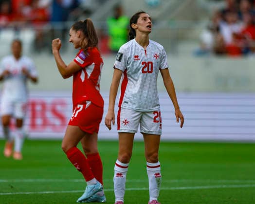 05 06 2026, Football, Womens World Cup Qualification Switzerland Malta, Lugano, AIL Arena Nicole Sciberras 20, A Team Malta, right Photo Urs Ottiger IMAGO Lugano AIL Arena Ticino Switzerland