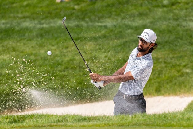 June 5, 2026, Dublin, Ohio, U.S: Akshay Bhatia hits from the sand during the second round of The Memorial Tournament at Muirfield Village Golf Club, Dublin, Ohio. Dublin U.S - ZUMAs304 20260605_zaf_s304_086 Copyright: xScottxStuartx