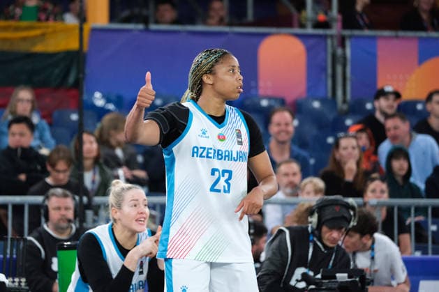 June 5, 2026, Warsaw, Masovian Voivodeship, Poland: Azerbaijan s ARICA CARTER (23) in action during a FIBA 3x3 Basketball World Cup women s last 16 game between Azerbaijan and Lithuania in Warsaw, Poland. Basketball 2026: FIBA 3x3 World Cup Women s Last 16: Azerbaijan 14:12 Lithuania  - ZUMAk204 20260605_zip_k204_091 Copyright: xRomanxKozielx