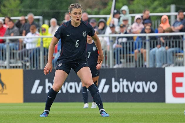 Frankfurt, Germany 05 June 2026 U19 Womens National Team 2026 Test Match Germany vs USA Pictured Keira Kemmerley USA stands on the field awaiting the match ball DFL DFB regulations prohibit any use of photographs as image sequences and or quasi video DFB Campus Hessen Copyright: xFotostandx xRacochax