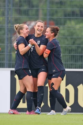Frankfurt, Germany 05 June 2026 U19 womens national team 2026 test match Germany vs USA In the picture goal scorer Keira Kemmerley USA 2 v li is happy about her goal to 0 1 DFL DFB DFB regulations prohibit any use of photographs as image sequences and or quasi video DFB Campus Hessen Copyright: xFotostandx xRacochax