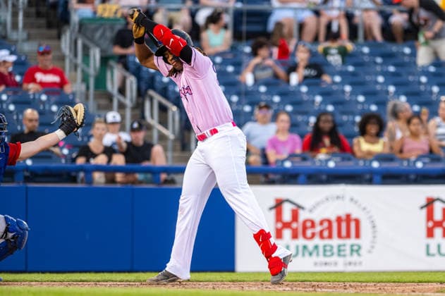 Williamsport Crosscutters v Trenton Thunder - MLB, Baseball Herren, USA Draft League Baseball Carsten Sabathia III of the Trenton Thunder evades a pitch during an MLB Draft League baseball game at Trenton Thunder Ballpark in Trenton, United States, on June 5, 2026. Trenton United States  Copyright: xDanxSquicciarinix originalFilename:squicciarini-williams260605_npADi.jpg