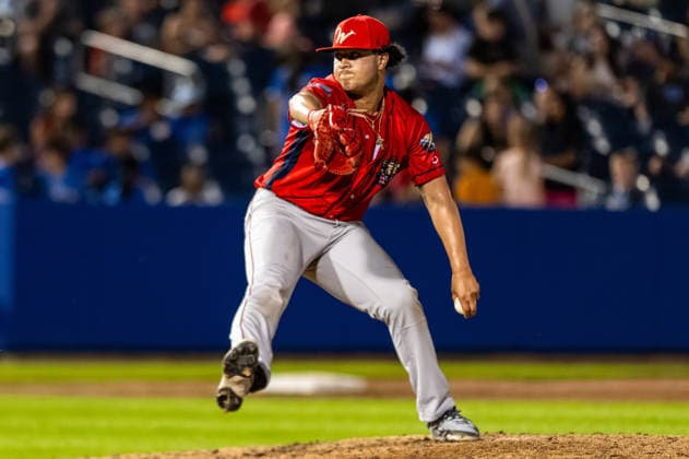 Williamsport Crosscutters v Trenton Thunder - MLB, Baseball Herren, USA Draft League Baseball Jordan Savinon of the Williamsport Crosscutters delivers a pitch during an MLB Draft League baseball game at Trenton Thunder Ballpark in Trenton, United States, on June 5, 2026. Trenton United States  Copyright: xDanxSquicciarinix originalFilename:squicciarini-williams260605_np6qG.jpg